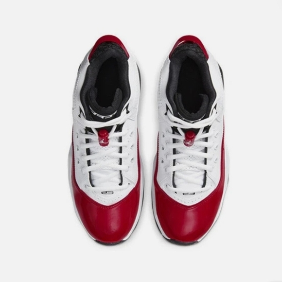 Jordan Red and White High-Top Sneakers - Picture 5 of 17